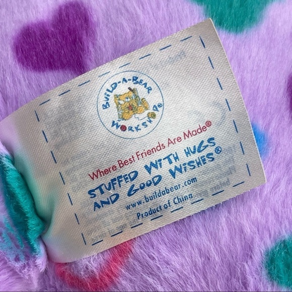 Build A Bear Workshop Peace & Hugs Stuffed Plush Teddy Bear Purple 15 Inches - Picture 5 of 5